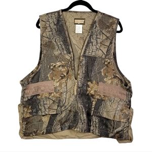 Saftbak Vintage Duck Hunting Camoflage Camo Woodland Print Vest L
